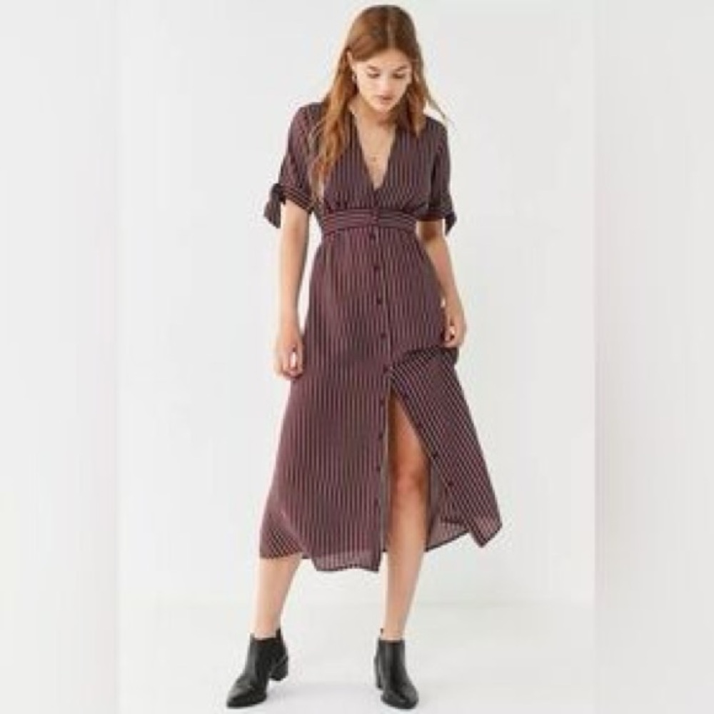 Urban Outfitters Red Maxi Striped Summer Dress